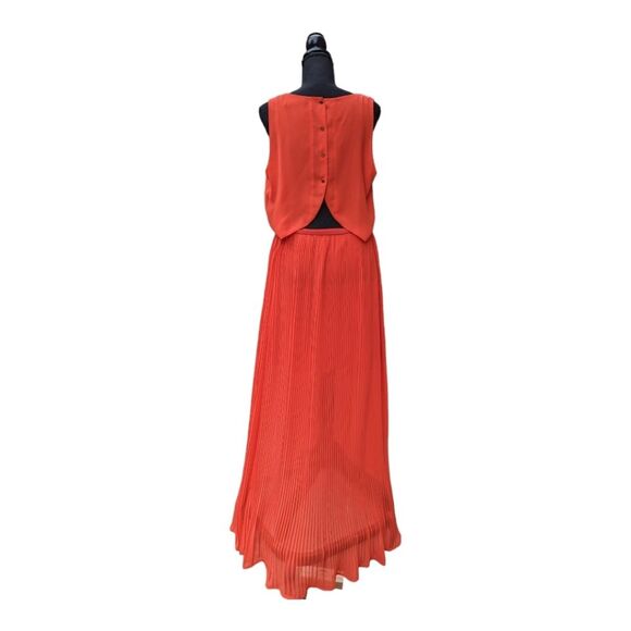 OasisWomen's Red Pleated Maxi Dress / Red Pleated Flare In‎ Sz 14 - Picture 10 of 16